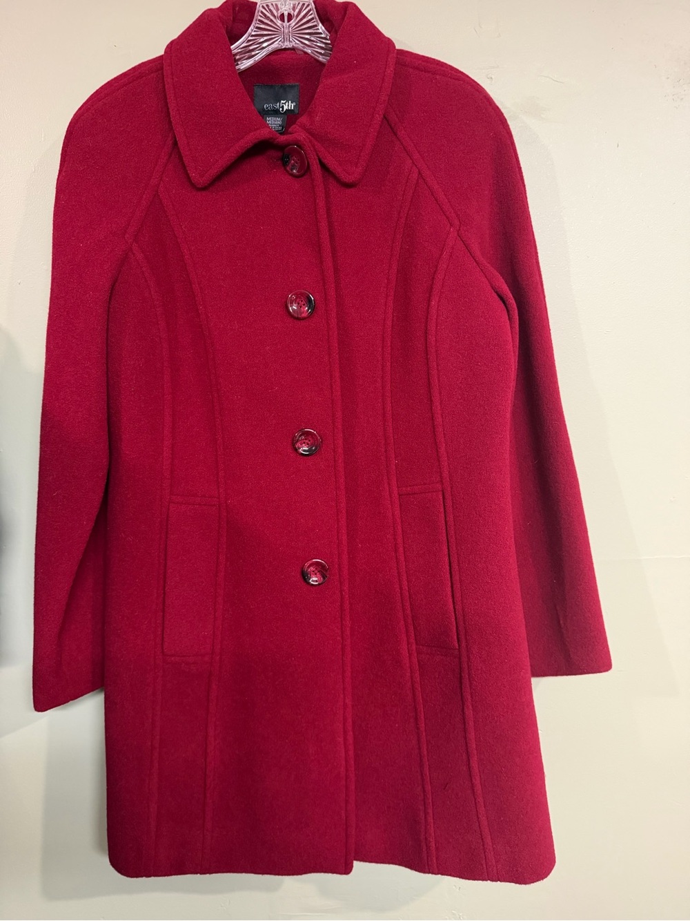 East 5th Women's Red Wool Pea Coat